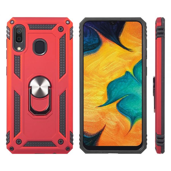 RUBBERIZED CASE W/SHOCK ABSORPTION & RING STAND FOR SAMSUNG GALAXY A20/A30/A50