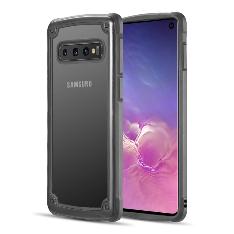 ZERODAMGE DUAL PROTECTIVE HYBRID CASE WITH 2 TONE FRAME AND CLEAR ACRYLIC BACK PLATE SAMSUNG GALAXY S10 - BLACK