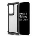 SAMSUNG GALAXY S20 ULTRA(6.9") THE VISPRO SERIES DUAL TONE TOUGH HYBRID PROTECTION CASE - BLACK + BLACK