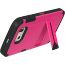 SAMSUNG GALAXY S6 CEO HYBRID W/ STAND BLACK TPU + HOT PINK P