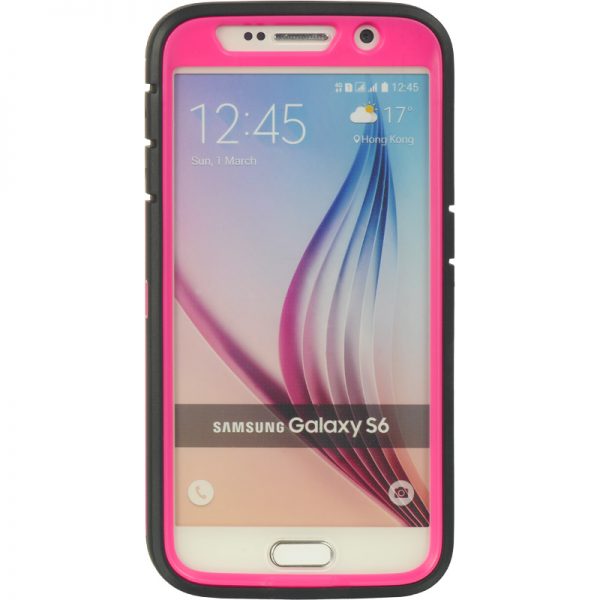 CEO HYBRID W/ STAND BLACK TPU + HOT PINK FOR SAMSUNG GALAXY S6
