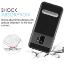 SAMSUNG GALAXY S9 SHOCKPROOF TRANSPARANT TPU+PC FRAME W/ STAND BLACK