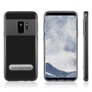 SAMSUNG GALAXY S9 SHOCKPROOF TRANSPARANT TPU+PC FRAME W/ STAND BLACK
