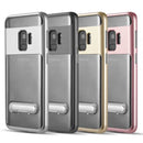 SAMSUNG GALAXY S9 SHOCKPROOF TRANSPARANT TPU+PC FRAME W/ STAND BLACK