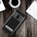 SAMSUNG GALAXY S9 SHOCKPROOF TRANSPARANT TPU+PC FRAME W/ STAND BLACK