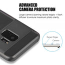 SAMSUNG GALAXY S9 SHOCKPROOF TRANSPARANT TPU+PC FRAME W/ STAND BLACK