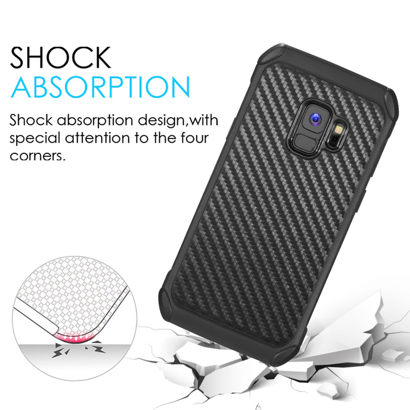 SAMSUNG GALAXY S9 TOUGH HYBRID CASE BLACK TPU + BLACK PC