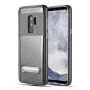 SAMSUNG GALAXY S9+ SHOCKPROOF HYBRID TRANSPARENT +PC FRAME KICKSTAND