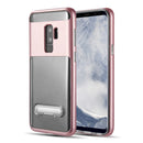 SAMSUNG GALAXY S9+ SHOCKPROOF HYBRID TRANSPARENT +PC FRAME KICKSTAND