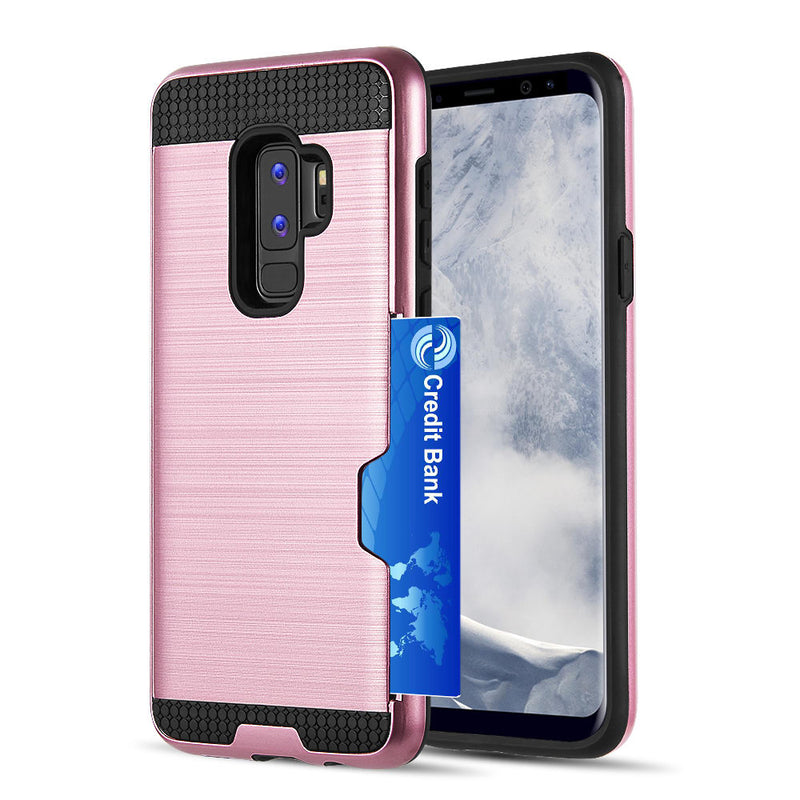 SAMSUNG S9 PLUS HYBRID CASE BLACK TPU W/ SILK BACK - ROSE GOLD