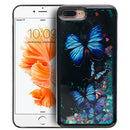 IPHONE 7 PLUS WATERFALL LIQUID CASE WITH ELECTROPLATED FRAME - COLORFUL OWL