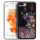 IPHONE 7 PLUS WATERFALL LIQUID CASE WITH ELECTROPLATED FRAME - COLORFUL OWL