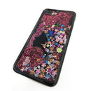 IPHONE 7 PLUS WATERFALL LIQUID CASE WITH ELECTROPLATED FRAME - COLORFUL OWL