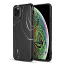 MILKY MARBLE COLLECTION FULL COVERAGE IMD SMOOTH MARBLE TPU CASE FOR IPHONE 11 PRO - BLACK SWIRL