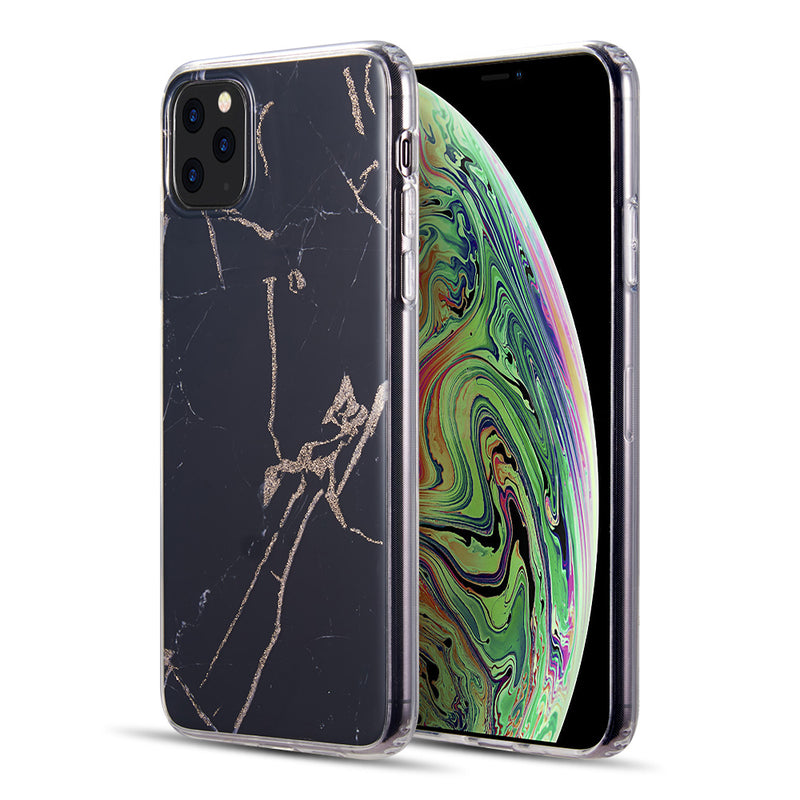 SPARKLING MARBLE IMD SOFT TPU CASE FOR IPHONE 11 PRO - BLACK