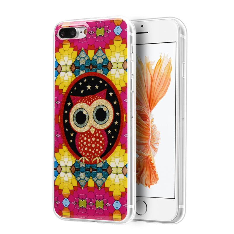 FOR IPHONE 7 PLUS TPU IMD CASE WITH GLITTER COLORFUL OWL