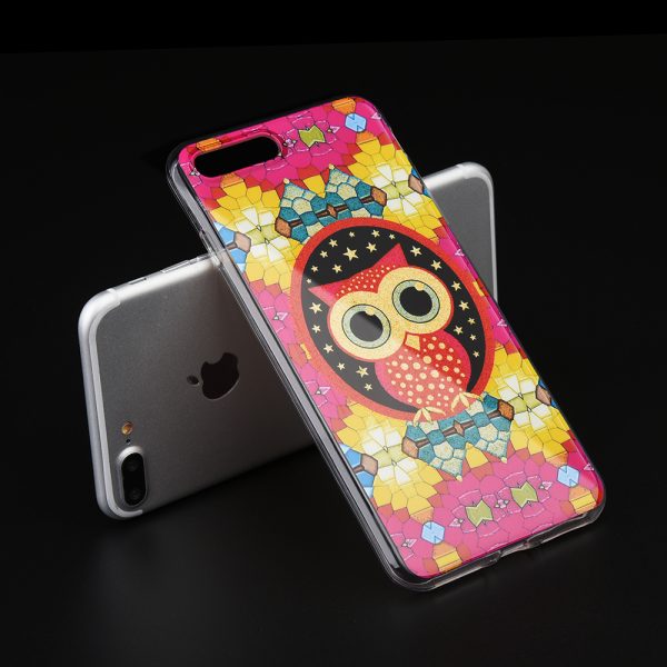 FOR IPHONE 7 PLUS  IMD CASE WITH GLITTER COLORFUL OWL