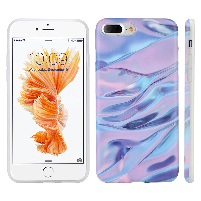FOR IPHONE 8 / 7 PLUS MARBLE IMD SOFT TPU CASE - WHITE