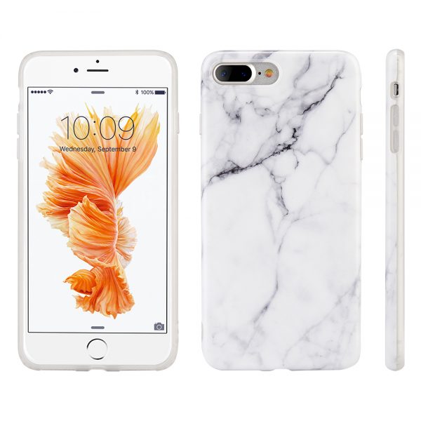 FOR IPHONE 8 / 7 PLUS MARBLE IMD SOFT TPU CASE - WHITE