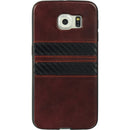 LEATHER FINISH BURGUNDY W/ BK STRIPS CASE FOR SAMSUNG GALAXY S6
