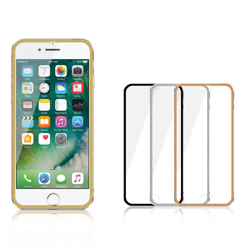 IPHONE 8 / 7 ALUMINUM FRAME TEMPERED GLASS SCREEN PROTECTOR