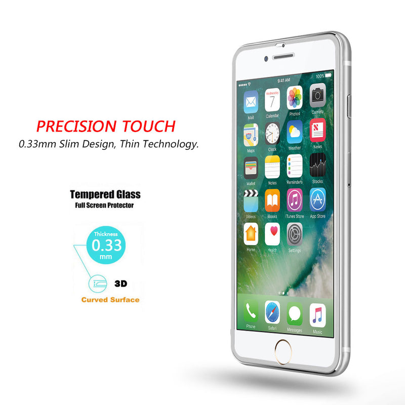 IPHONE 8 / 7 ALUMINUM FRAME TEMPERED GLASS SCREEN PROTECTOR