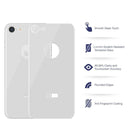 FOR IPHONE 8 BACK COVER TEMPERED GLASS RARE PLATE PROTECTOR - WHITE