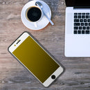 3D MIRROR TEMPERED GLASS PROTECTOR IPHONE 8/7 PLUS LIGHT GOLD TINT WHITE EDGE