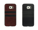 LEATHER FINISH BURGUNDY W/ BK STRIPS CASE FOR SAMSUNG GALAXY S6