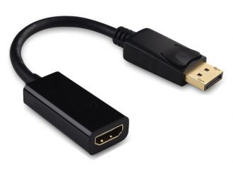 SimplyASP Tech 6.5" Displayport 1.2 M to HDMI F Active Adapter Cable Latches 4K