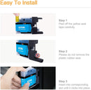 SimplyASP Tech Compatible Brother LC75 Cyan Magenta Yellow Black MFC-J6510 More