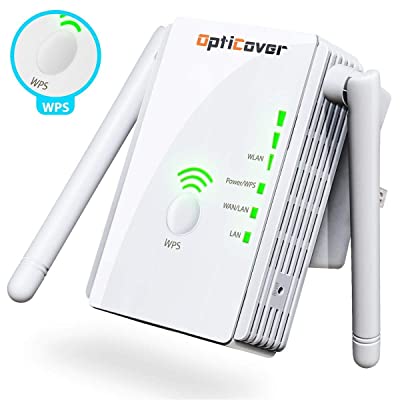 OptiCover WiFi Extender WPS Internet Signal Booster Repeater 2.4GHz 300 Mbps