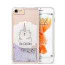 IPHONE SE (2020) /8/7/6 WATERFALL LIQUID SPARKLING QUICKSAND CASE-PINK FLOWER