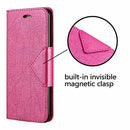 SAMSUNG GALAXY S7 PYRAMID LEATHER WALLET CASE - HOT PINK