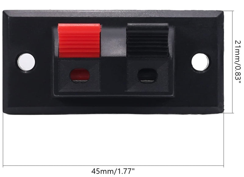 SimplyASP Tech 2-Way Speaker Terminal Strip, Spring Push, 4-Pack