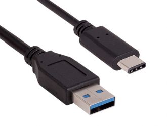 SimplyASP Tech 1m USB 3.1 Gen 2 A Male to C Male Cable 10G 3A, Black
